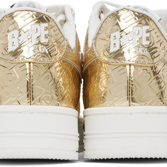 A Bathing Ape BAPE Bapesta #5 GOLD Mens Size 12 1K80191305 Shoes Sneakers NEW - Picture 15 of 16